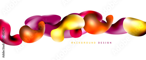 Bubbles abstract background. Liquid splashes on white vector template