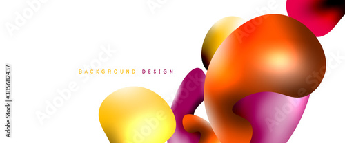 Bubbles abstract background. Liquid splashes on white vector template