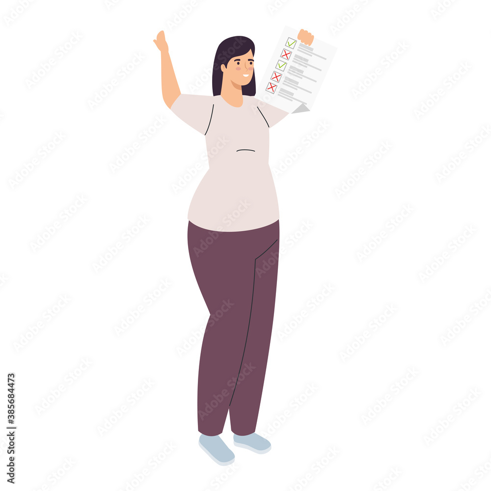 woman with voting paper design, President election government and campaign theme Vector illustration woman with voting paper design, President election government and campaign theme Vector illustration