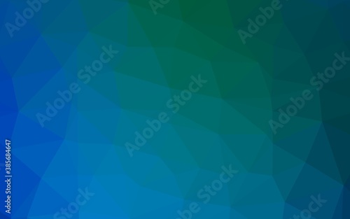 Light Blue, Green vector shining triangular background.