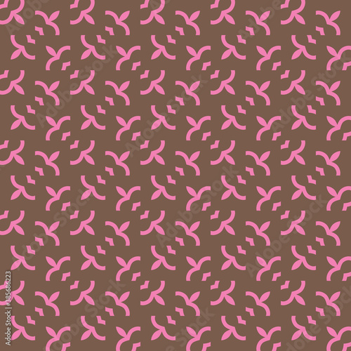 Vector seamless pattern texture background with geometric shapes, colored in brown, pink colors.