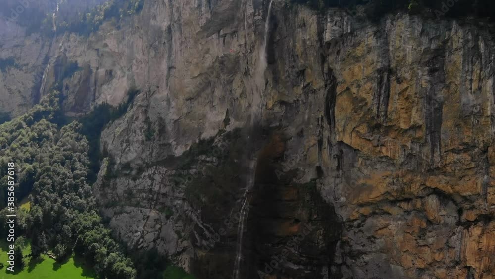 Beautiful Staubbachfall waterfall Switzerland Europe Beautiful Staubbachfall waterfall Switzerland Europe