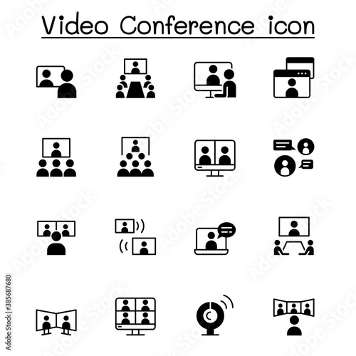 Set of Video conference Icons. Vector illustration graphic design