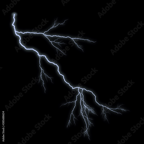 Lightning on a black background