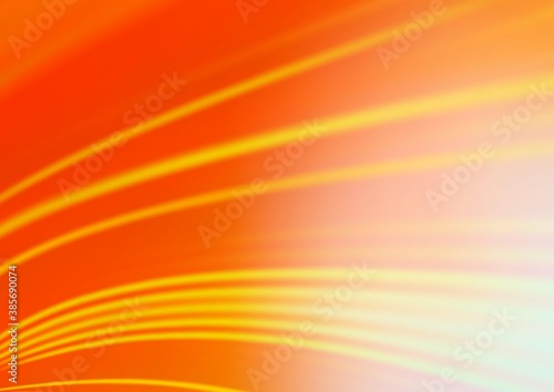 Light Orange vector blurred shine abstract template.