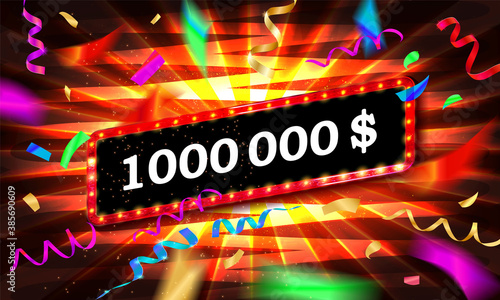Golden banner 1,000,000 dollars