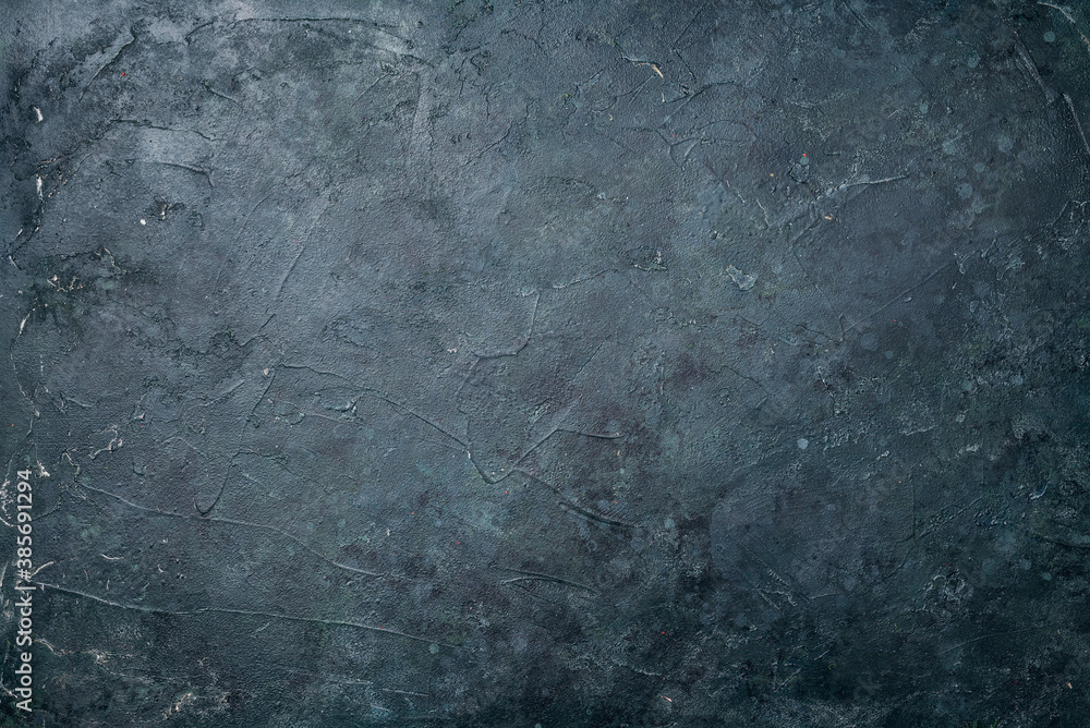 Obraz premium Old black abstract concrete background. Grunge texture. Dark wallpaper. Blackboard. Chalkboard. Top view, copy space