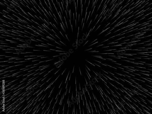 Space speed. Abstract starburst dynamic lines or rays. Vector illustration