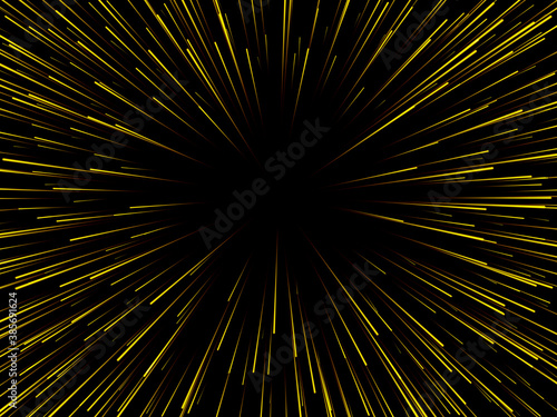 Space speed. Abstract starburst dynamic lines or rays. Vector illustration