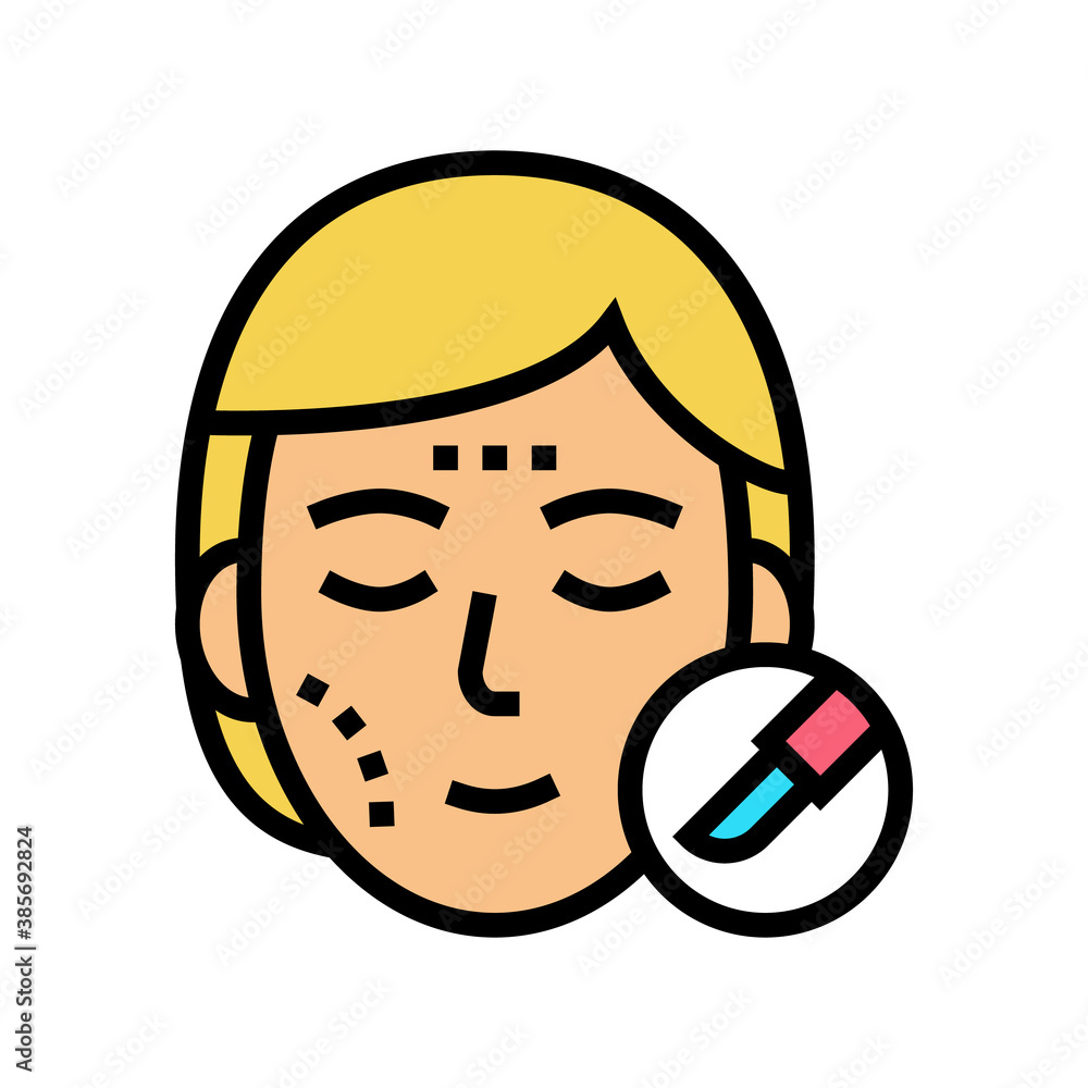 plastic surgery color icon vector. plastic surgery sign. isolated symbol illustration