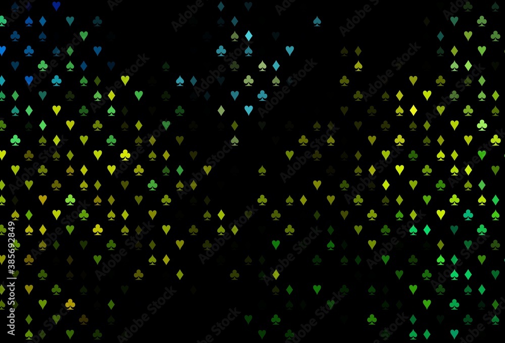 Dark Blue, Yellow vector cover with symbols of gamble.