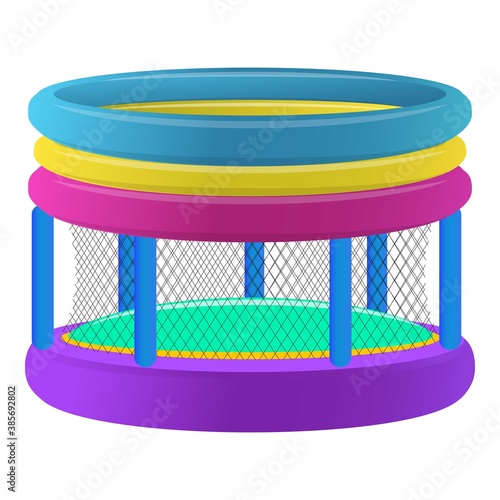 Kids trampoline icon. Cartoon of kids trampoline vector icon for web design isolated on white background