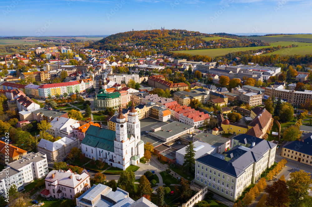 Aerial view on the city Krnov. South Moravian region. Czech Republic