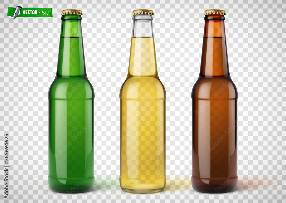 Bouteilles de bière vectorielles sur fond transparent Bouteilles de bière vectorielles sur fond transparent
