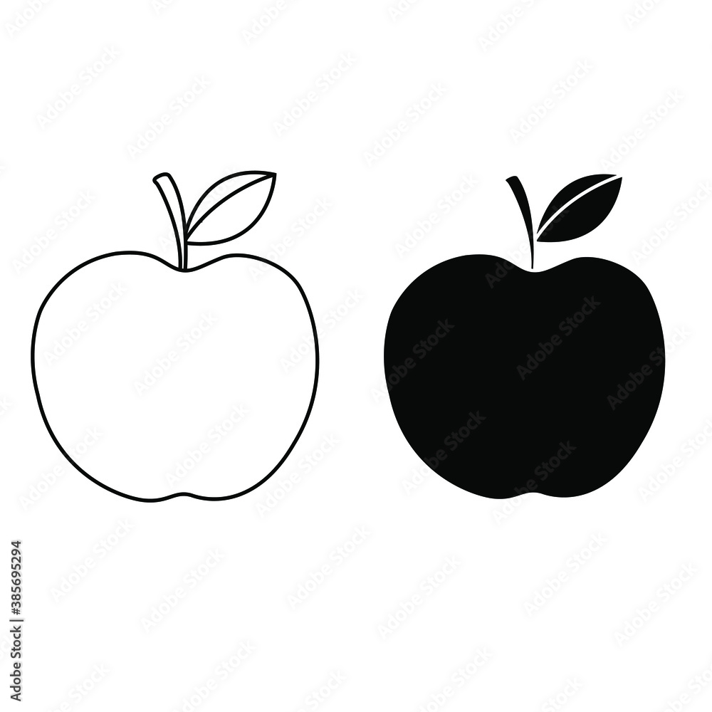 Apple icon vector set. Garden illustration sign collection. Food symbol. Apple icon vector set. Garden illustration sign collection. Food symbol.