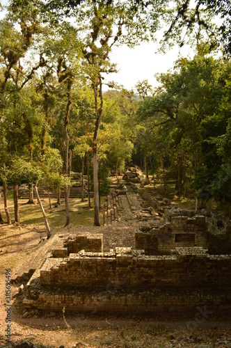 The Mayan ruins in the temple city of Copan in the jungle of Honduras, Central America