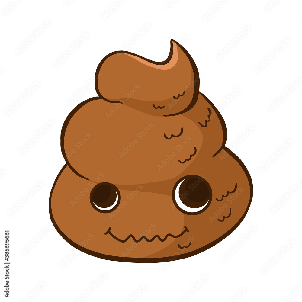 Vector crazy and funny poop emoji. Vector crazy and funny poop emoji.