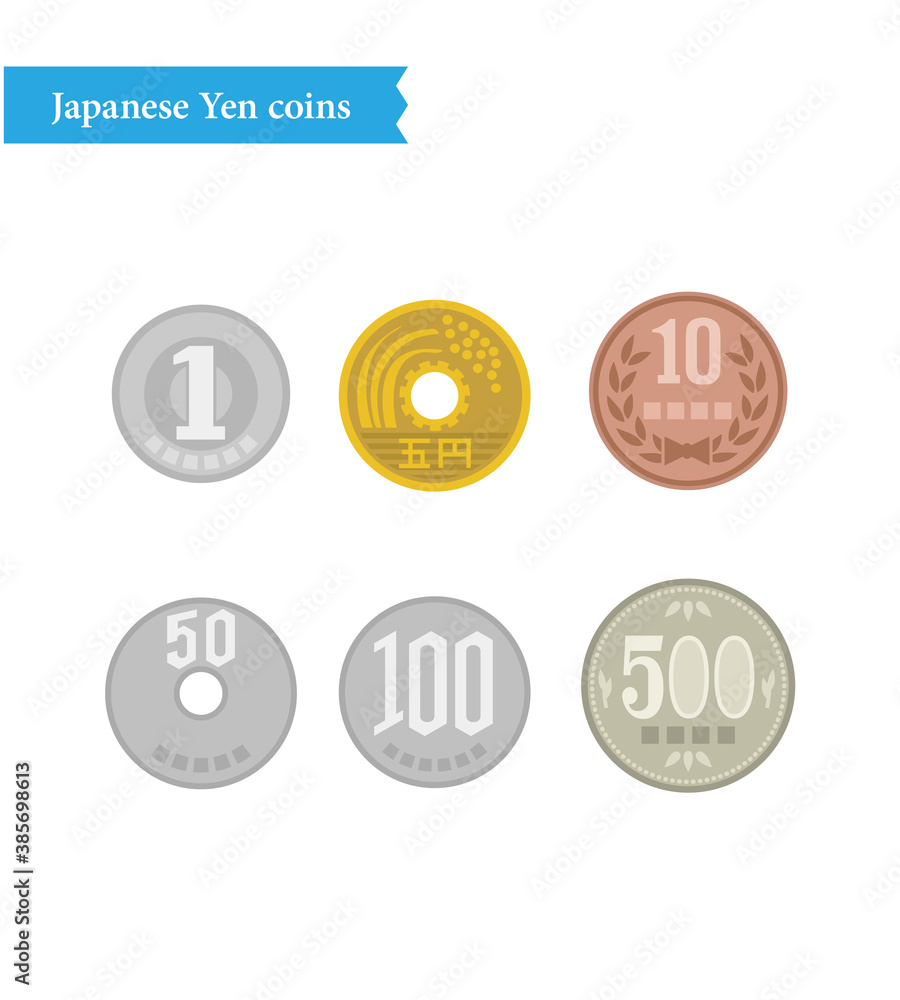 Japanese yen coins bank vector illustration Japanese yen coins bank vector illustration