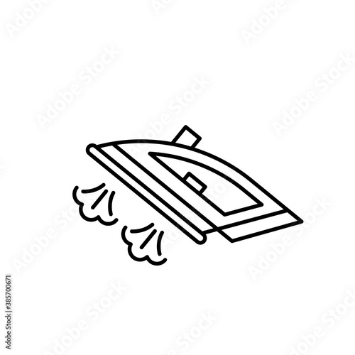Steam iron line icon. Vector