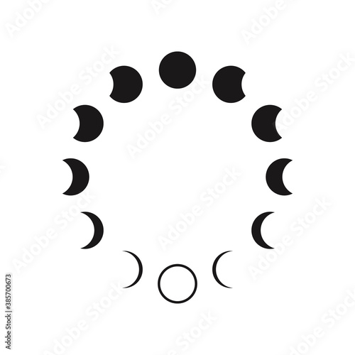Moon phases astronomy icon set. Vector