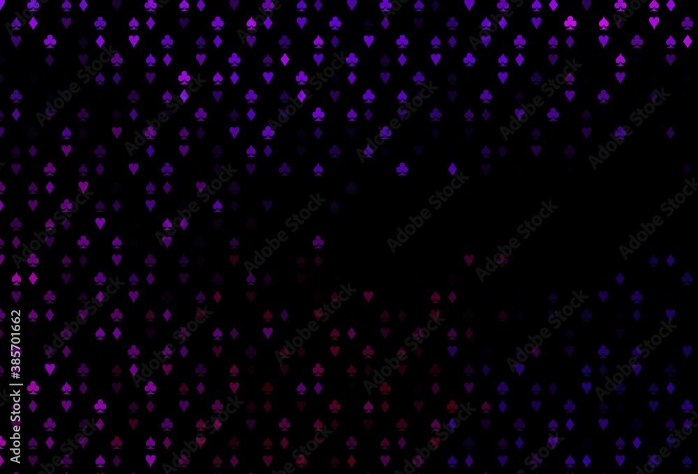 Dark Purple vector template with poker symbols. Dark Purple vector template with poker symbols.