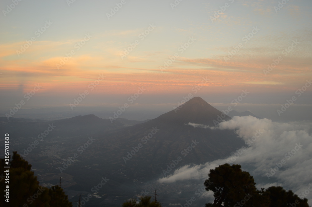 Camping with a view to a volcano eruption on Fuego and the active Volcan Acatenango in Guatemala Camping with a view to a volcano eruption on Fuego and the active Volcan Acatenango in Guatemala