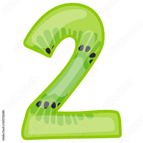 
Preschool counting learning number 2, flat icon image  
