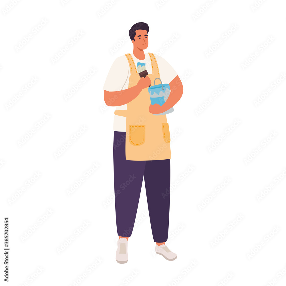 man cooking with bowl design of Activity and leisure theme Vector illustration