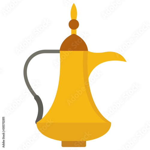 
an old fashioned teapot named dallah 
