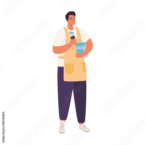 man cooking with bowl design of Activity and leisure theme Vector illustration © Gstudio