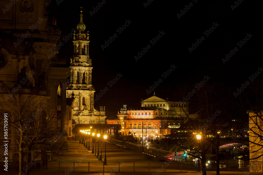 Obraz premium Dresden Sächsische Schweiz Frauenkirche Elbe Deutschland Zwinger