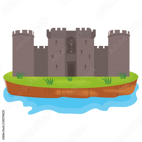 
A flat icon vector denoting castle 

