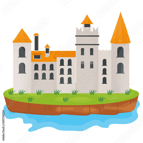 
A flat icon vector denoting castle 
