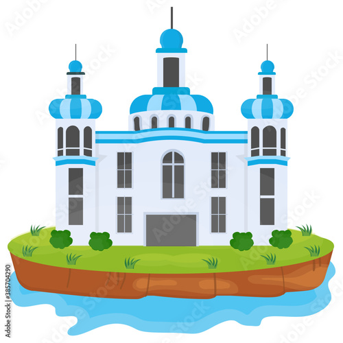 
A flat icon vector denoting castle 
