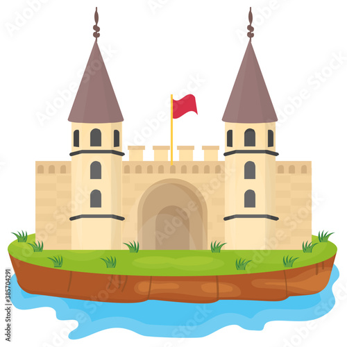 
A flat icon vector denoting castle 
