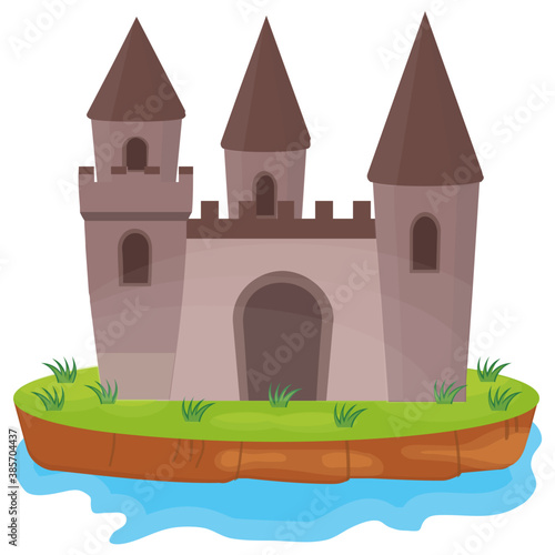 
A flat icon vector denoting castle 
