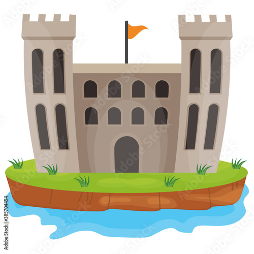 
A flat icon vector denoting castle 
