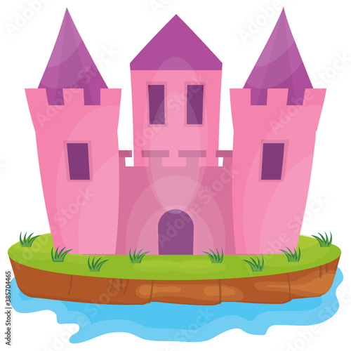 
A flat icon vector denoting castle 
