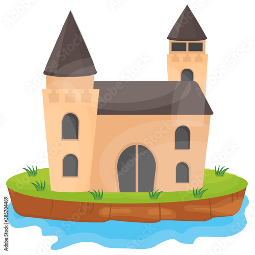 
A flat icon vector denoting castle 
