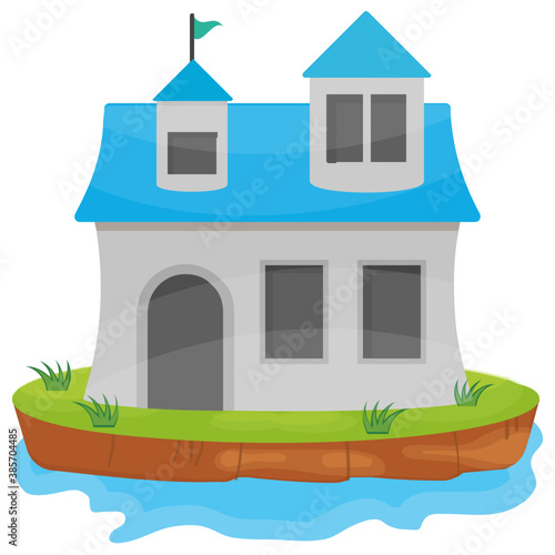 
A flat icon vector denoting castle 
