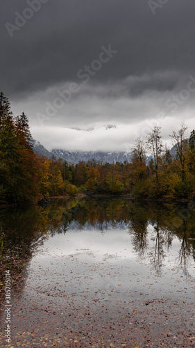 
autumn colors in the mountains by the lake