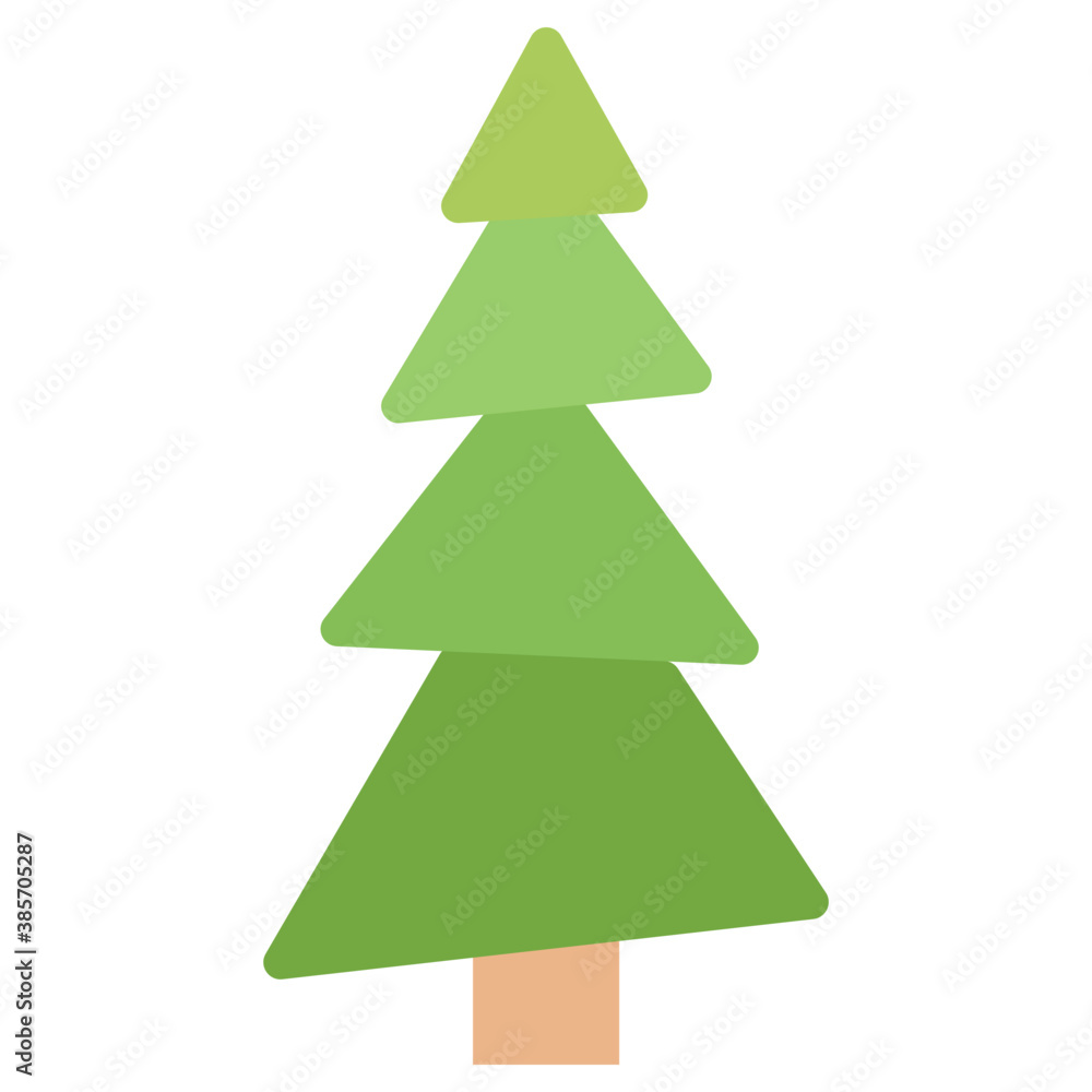 Fototapeta premium spruce tree, christmas tree with lights and star 