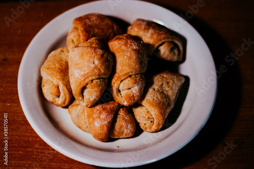 bagel cookies on a white plate