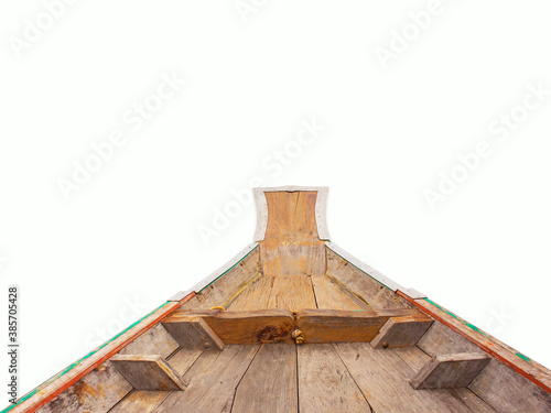 Vintage wooden boat,isolated on white background .