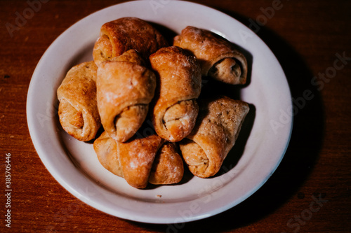 bagel cookies on a white plate