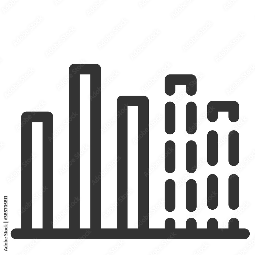 Chart with prediction icon. Financial trends, prediction Chart with prediction icon. Financial trends, prediction