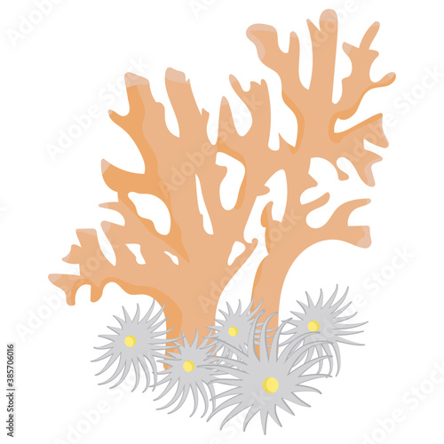  A flat icon vector of cnidaria coral reef 