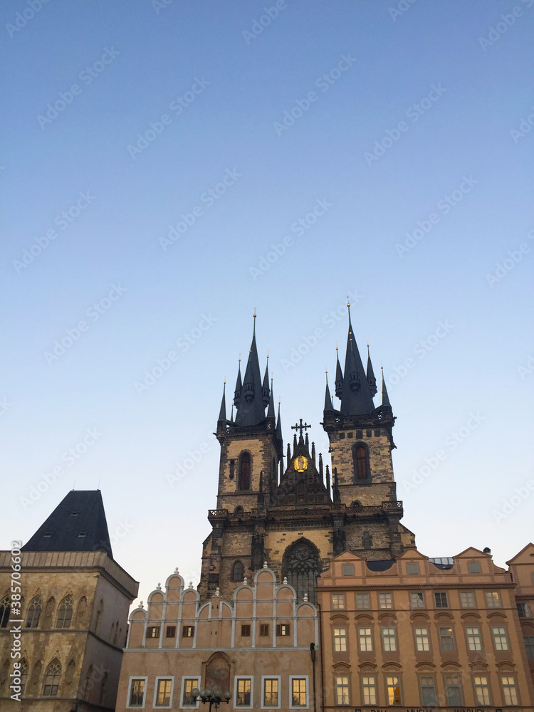 The Church of Our Lady before Tyn in Old Town Square Prague Czech Republic