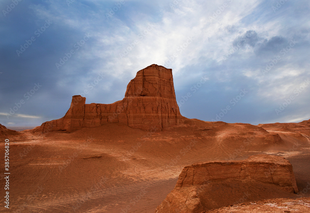 Scenic panoramic view of Kalut desert, Iran. Desert landscape in Kalut, Iran, Persia Scenic panoramic view of Kalut desert, Iran. Desert landscape in Kalut, Iran, Persia