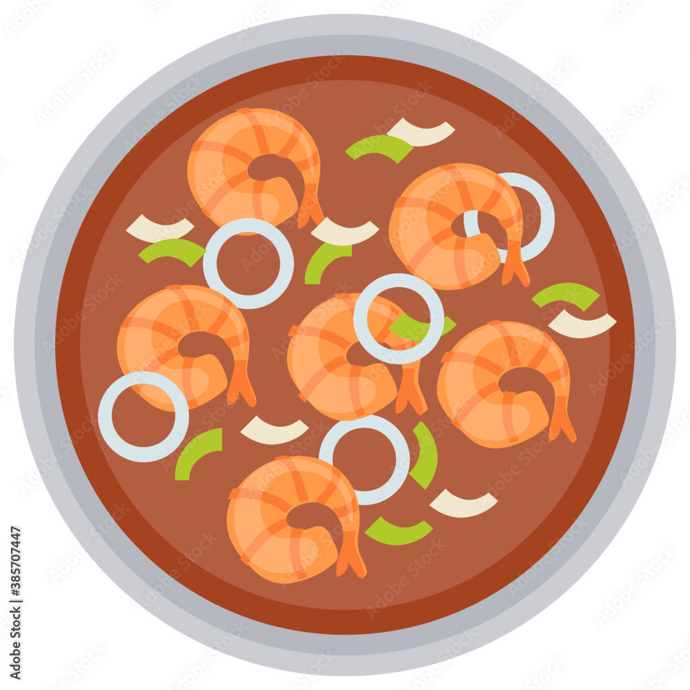 Fried prawns in a dinner plate with the egg sideline
Fried prawns in a dinner plate with the egg sideline